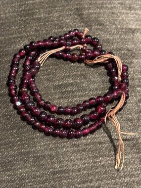 Red Garnet Bead Necklace for Women - Lustrous 4mm Round Beads